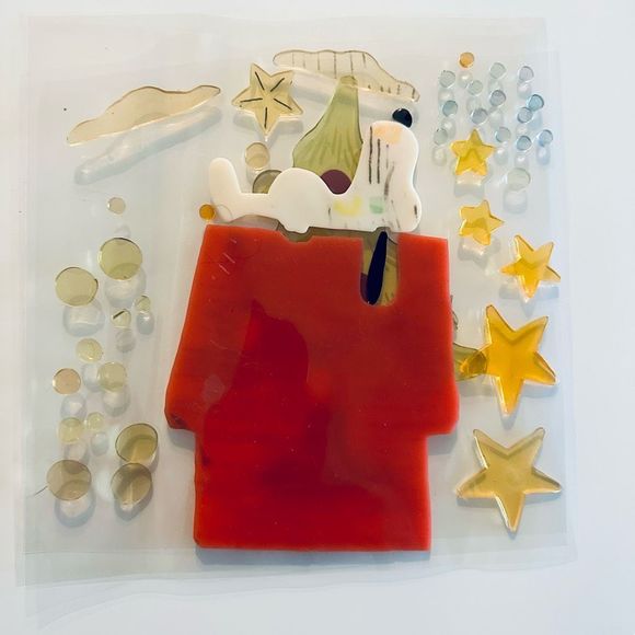 Vintage Snoopy Woodstock Christmas Window JELZ Set Of Two - Picture 13 of 14